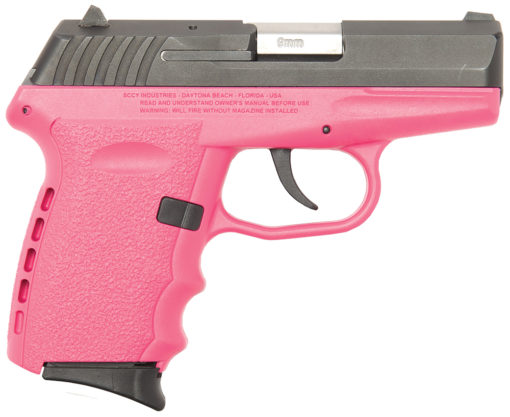 SCCY Industries CPX2CBPK CPX-2 Carbon 9mm Luger 3.10" 10+1 Black Nitride Stainless Steel Slide Pink Polymer Grip No Manual Safety