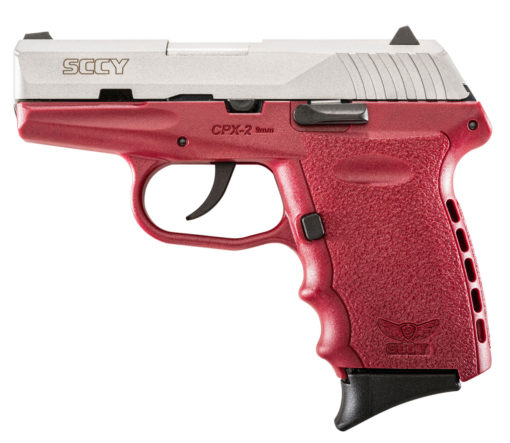 SCCY Industries CPX2TTCR CPX-2  9mm Luger 3.10" 10+1 Stainless Steel Slide Crimson Red Polymer Grip No Manual Safety