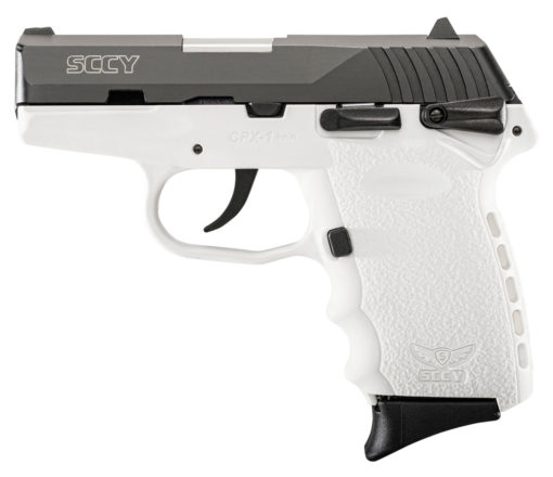 SCCY Industries CPX1CBWT CPX-1 Carbon 9mm Luger 3.10" 10+1 Black Nitride Stainless Steel Slide White Polymer Grip