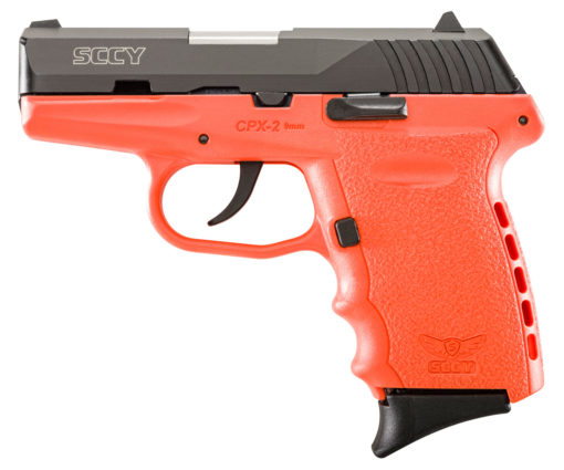SCCY Industries CPX2CBOR CPX-2 Carbon 9mm Luger 3.10" 10+1 Black Nitride Stainless Steel Slide Orange Polymer Grip No Manual Safety