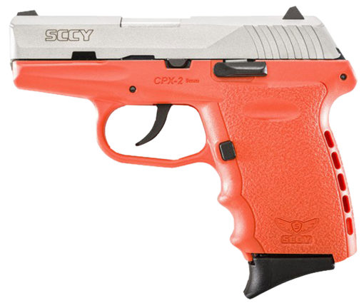 SCCY Industries CPX2TTOR CPX-2  9mm Luger 3.10" 10+1 Stainless Steel Slide Orange Polymer Grip No Manual Safety