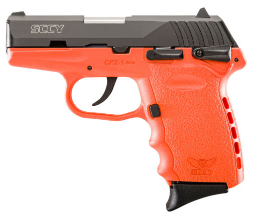 SCCY Industries CPX1CBOR CPX-1 Carbon 9mm Luger 3.10" 10+1 Black Nitride Stainless Steel Slide Orange Polymer Grip