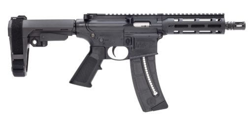 Smith & Wesson 13321 M&P15-22  Pistol 22 LR 8" 25+1 Black Black SB Tactical SBA3 Adjustable Arm Brace Stock Black Polymer Grip Right Hand