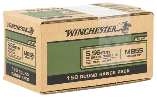 Winchester Ammo WM855150 USA  5.56x45mm NATO 62 gr Full Metal Jacket Green Tip 150 Bx/ 4 Cs