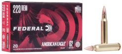 Federal AE223N American Eagle 223 Remington/5.56 NATO 62 GR Full Metal Jacket Boat Tail 500 round case