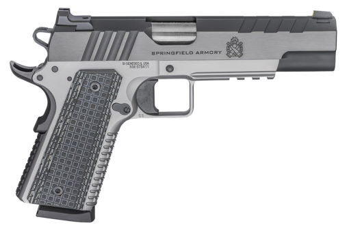 Springfield Armory PX9220L 1911 Emissary 45 ACP 5" 8+1 Stainless Steel Frame Blued Carbon Steel Slide Black VZ Thin-Line G10 Grip