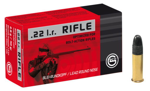 GECO 254040050 Rifle  22 LR 40 gr Lead Round Nose (LRN) 50 Bx/ 100 Cs