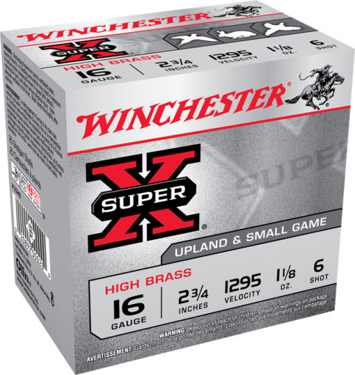 Winchester Ammo X16H6 Super X High Brass 16 Gauge 2.75" 1-1/8 oz 6 Shot 25 Bx/ 10 Cs