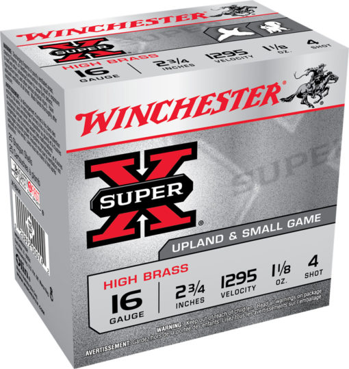 Winchester Ammo X16H4 Super X High Brass 16 Gauge 2.75" 1 1/8 oz 4 Shot 25 Bx/ 10 Cs