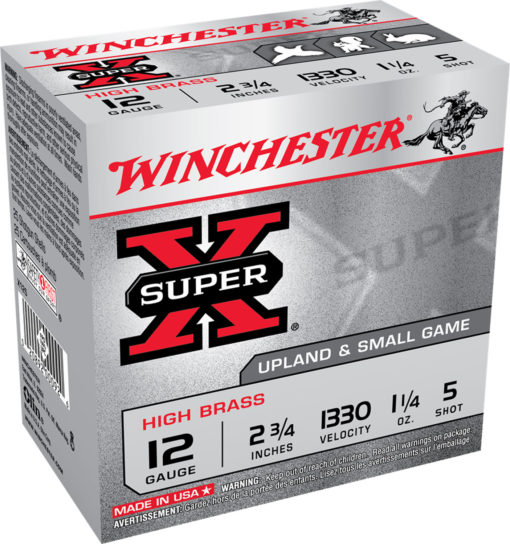 Winchester Ammo X125 Super X High Brass 12 Gauge 2.75" 1 1/4 oz 5 Shot 25 Bx/ 10 Cs