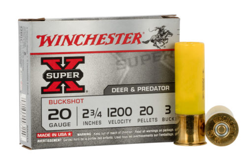 Winchester Ammo XB203 Super X  20 Gauge 2.75" 20 Pellets 3 Buck Shot 5 Bx/ 50 Cs