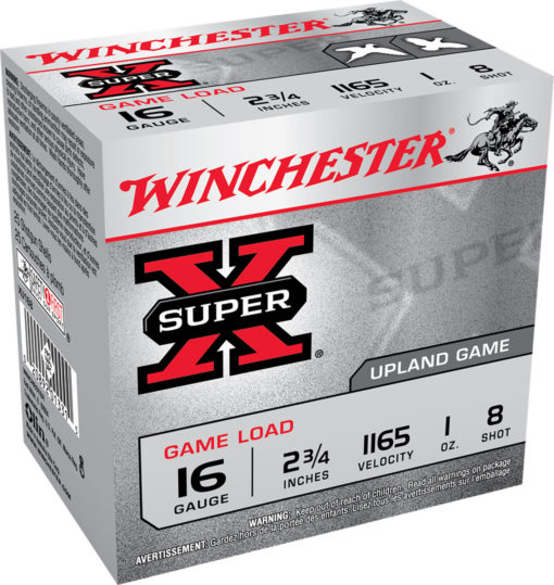 Winchester Ammo XU168 Super X Game Load 16 Gauge 2.75" 1 oz 8 Shot 25 Bx/ 10 Cs