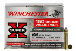 Winchester Ammo X22MH150 Super-X  22 Mag 40 gr Jacketed Hollow Point (JHP) 150 Bx/10 Cs (Value Pack)