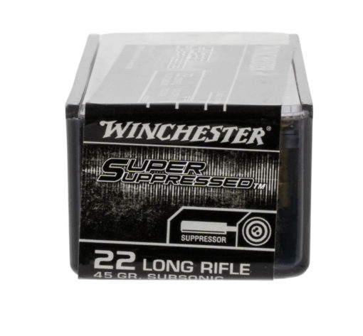 Winchester Ammo SUP22LR Super Suppressed  22 LR 45 gr Black Copper Plated Round Nose 100 Bx/20 Cs