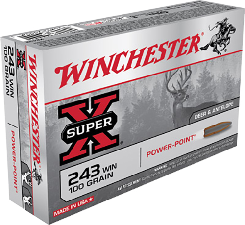 Winchester Ammo X2432 Super-X  243 Win 100 gr Power-Point (PP) 20 Bx/10 Cs