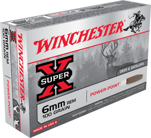 Winchester Ammo X6MMR2 Super-X  6mm Rem 100 gr Power-Point (PP) 20 Bx/10 Cs