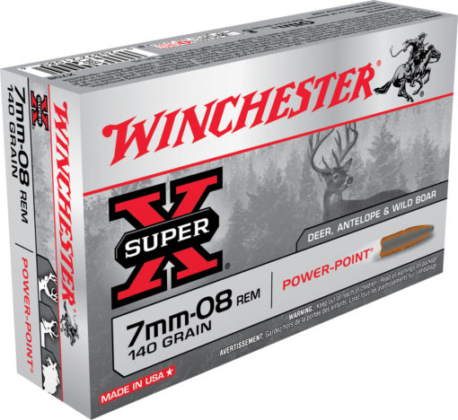 Winchester Ammo X708 Super-X  7mm-08 Rem 140 gr Power-Point (PP) 20 Bx/10 Cs