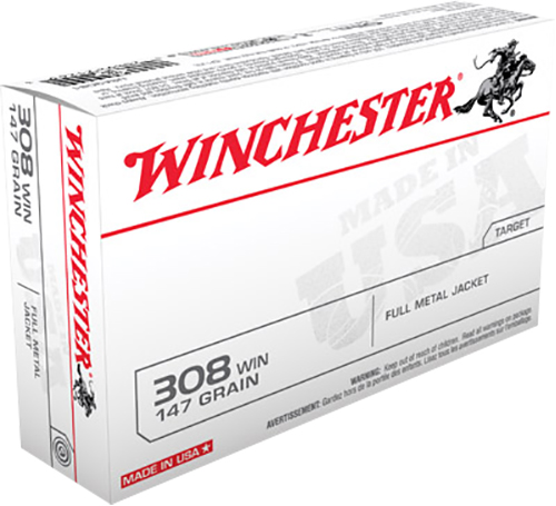 Winchester Ammo USA3081 USA  308 Win 147 gr Full Metal Jacket (FMJ) 20 Bx/10 Cs