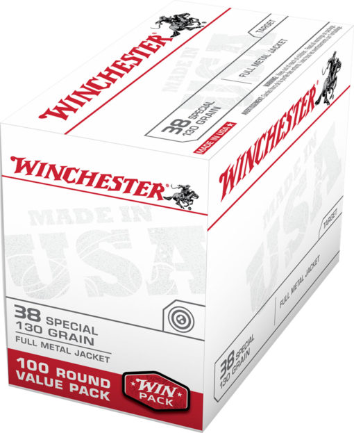 Winchester Ammo USA38SPVP USA  38 Special 130 gr Full Metal Jacket (FMJ) 100 Bx/5 Cs (Value Pack)