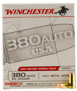 Winchester Ammo USA380W USA  380 ACP 95 gr Full Metal Jacket (FMJ) 200 Bx/5 Cs (Range Pack)