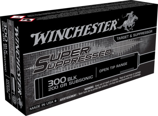 Winchester Ammo SUP300BLK Super Suppressed  300 Blackout 200 gr Open Tip Range 20 Bx/10 Cs