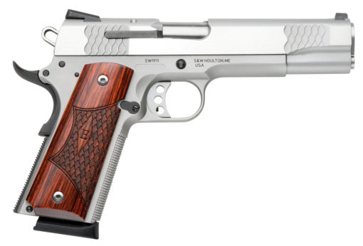 Smith & Wesson 108482 1911 E-Series 45 ACP 5" 8+1 Satin Stainless Steel Stainless Steel Slide Laminate Wood Grip