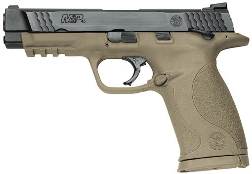 Smith & Wesson 109156 M&P 45 Double 45 Automatic Colt Pistol (ACP) 4.5" 10+1 Flat Dark Earth Interchangeable Backstrap Grip Black Stainless Steel