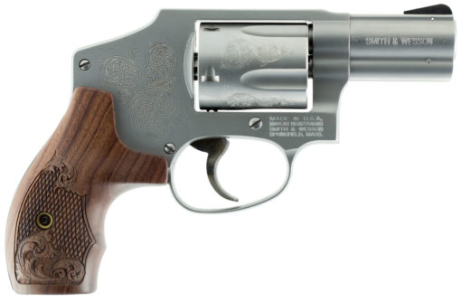Smith & Wesson 150784 640 *CA Compliant 357 Mag 5rd 2.13" Stainless Matte Silver Stainless Steel Engraved Wood Engraved Grip
