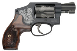 Smith & Wesson 150785 442  38 S&W Spl +P 5rd 1.88" Black Matte Black Aluminum Engraved Wood Engraved Grip