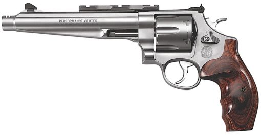 Smith & Wesson 170181 Performance Center 629 44 Rem Mag 6rd 7.50" Stainless Matte Silver Stainless Steel Wood Grip