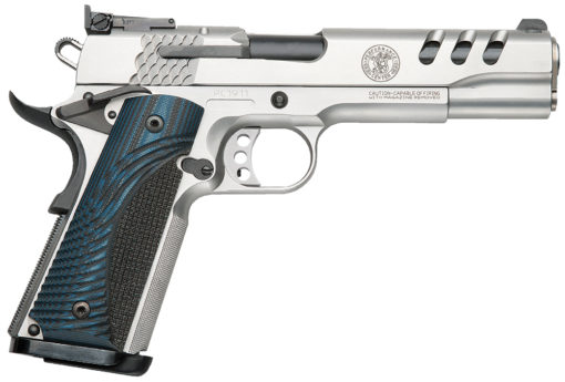 Smith & Wesson 170343 1911 Performance Center 45 ACP 5" 8+1 Matte Silver Matte Stainless Steel Slide Custom Wood G10 Grip