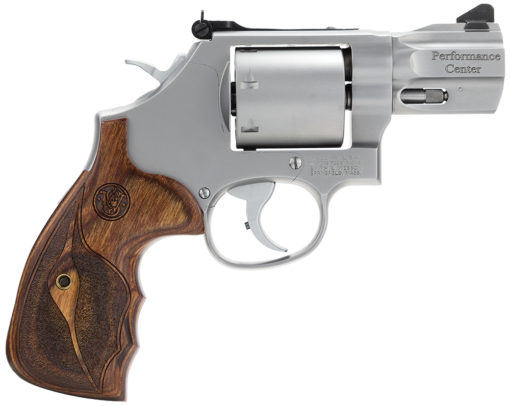 Smith & Wesson 170346 Performance Center 686 357 Mag 7rd 2.50" Stainless Matte Silver Stainless Steel Wood Grip