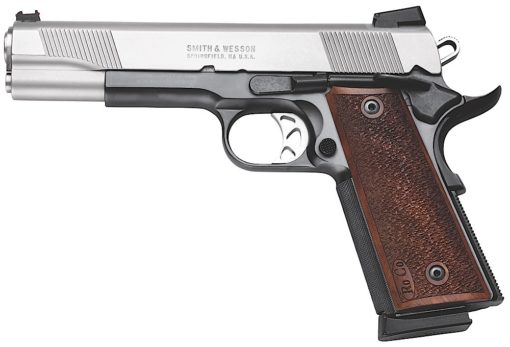 Smith & Wesson 178011 1911 Performance Center 45 ACP 5" 8+1 Black Matte Silver Stainless Steel Slide Wood Grip