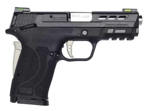 Smith & Wesson 13225 Performance Center M&P Shield EZ M2.0 9mm Luger 3.80" 8+1 Matte Black Black Armornite Stainless Steel Ported Slide Black Polymer Grip Sliver Colored Accents