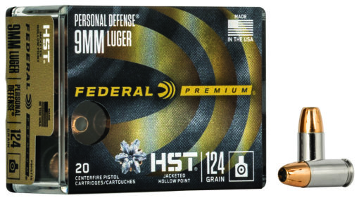 Federal P9HST1S Premium Personal Defense 9mm Luger 124 gr HST Jacketed Hollow Point 20 Bx/ 10 Cs