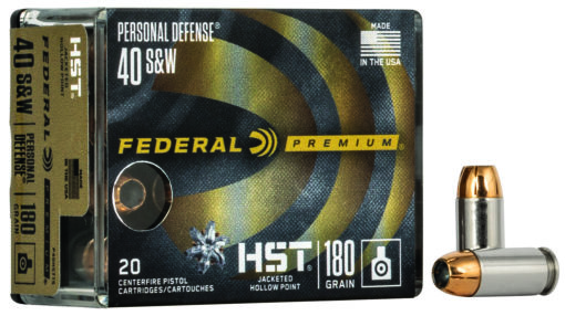 Federal P40HST1S Premium Personal Defense 40 S&W 180 gr HST Jacketed Hollow Point 20 Bx/ 10 Cs