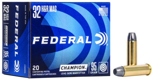 Federal C32HRA Champion Training 32 H&R Mag 95 gr Lead Semi-Wadcutter (LSWC) 20 Bx/ 25 Cs