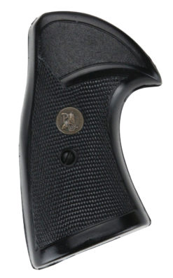 Pachmayr 03267 Presentation Grip Checkered Black Rubber for S&W K/L Frame with Square Butt