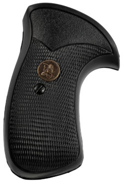 Pachmayr 03270 Compact Grip Checkered Black Rubber for S&W K/L Frame with Round Butt