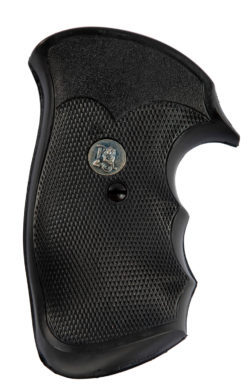 Pachmayr 05056 Decelerator Grip Checkered Black Rubber with Finger Grooves for S&W N Frame with Square Butt