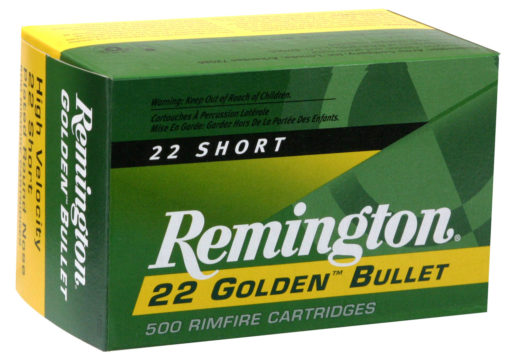 Remington Ammunition 21000 Golden Bullet  22 Short 29 gr Plated Lead Round Nose 50 Bx/ 100 Cs