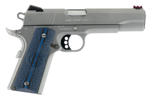 Colt Mfg O1070CCS 1911 Competition 45 ACP 5" 8+1 Stainless Steel Scalloped Blue Checkered G10 Grip