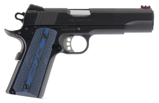 Colt Mfg O1970CCS 1911 Competition 45 ACP 5" 8+1 Blued Carbon Steel Scalloped Blue Checkered G10 Grip