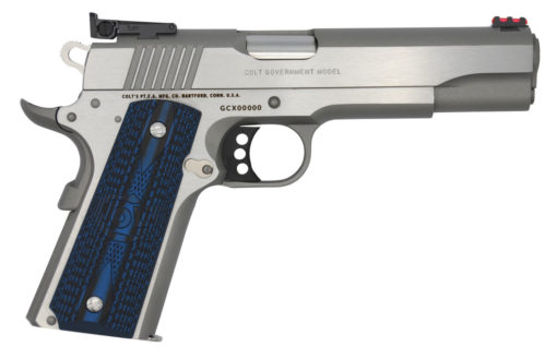 Colt Mfg O5070GCL 1911 Gold Cup Lite 45 ACP 5" 8+1 Stainless Steel Polished Scalloped Blue Checkered G10 Grip FO Sights