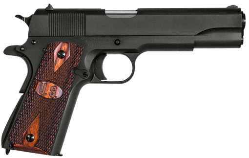 Auto-Ordnance 1911BKOW 1911-A1 GI Spec 45 ACP 5" 7+1 Matte Black Carbon Steel Frame & Slide Checkered Wood with Integrated US Logo Grip