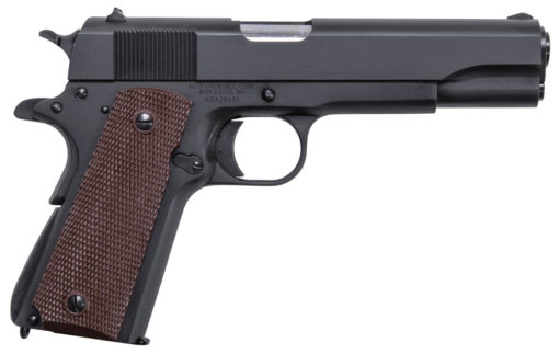 Auto-Ordnance 1911BKO9 1911-A1 GI Spec 9mm Luger 5" 9+1 Matte Black Carbon Steel Frame & Slide Checkered Brown Polymer Grip