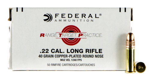 Federal RTP2240 Range and Target  22 LR 40 gr Copper-Plated Round Nose 50 Bx/ 100 Cs