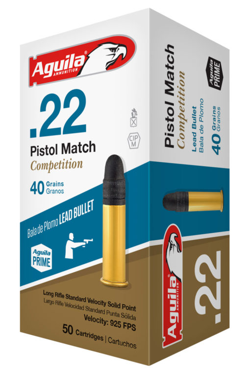 Aguila 1B220516 Pistol Match Competition  22 LR 40 gr Lead Solid Point 50 Bx/100 Cs