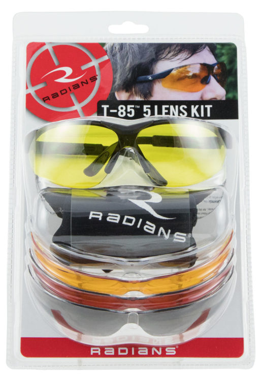 Radians T85RC T-85 Shooting Glass Kit 99.9% UV Rated Polycarbonate Clear