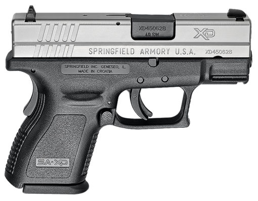 Springfield Armory XD9822 XD Sub-Compact *CA Compliant 40 S&W 3" 9+1 Railed Black Frame  Stainless Steel Slide Black Polymer Grip